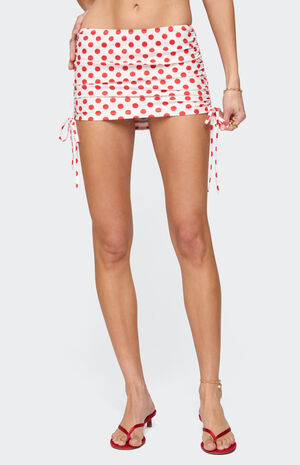 Zoe Polka Dot Drawstring Mini Skirt image number 2