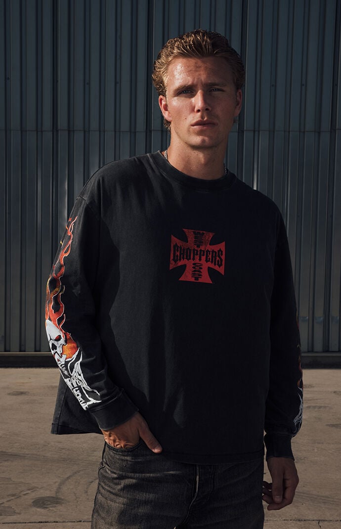 West Coast Choppers Flames Long Sleeve T-Shirt | Pacsun
