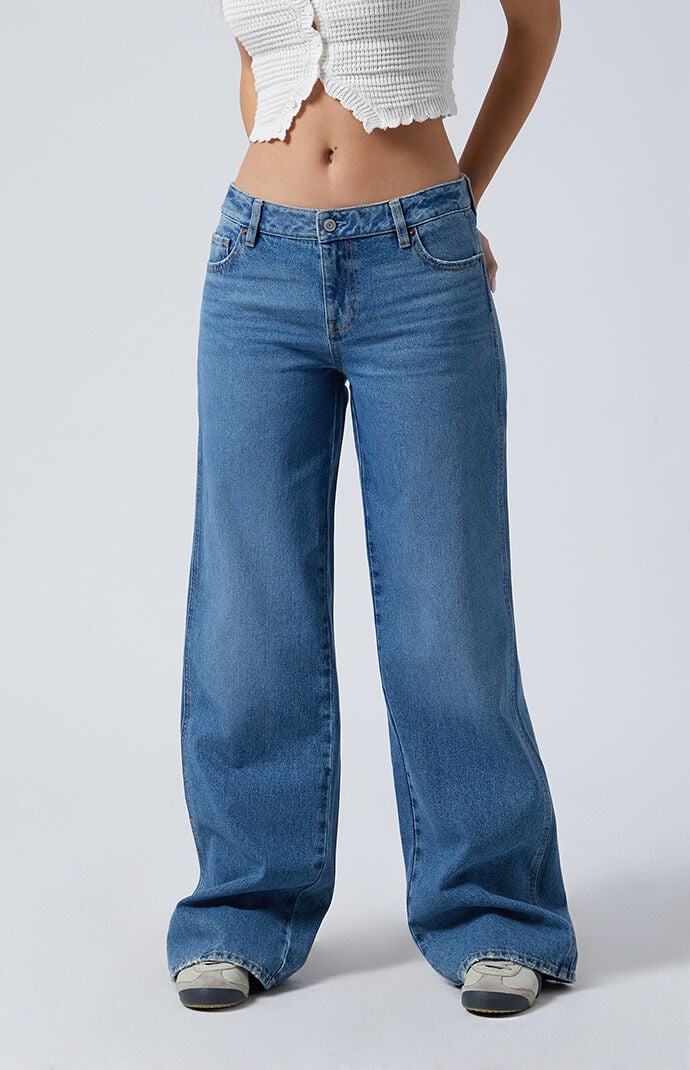 Image: Casey Medium Indigo Low Rise Baggy Jeans