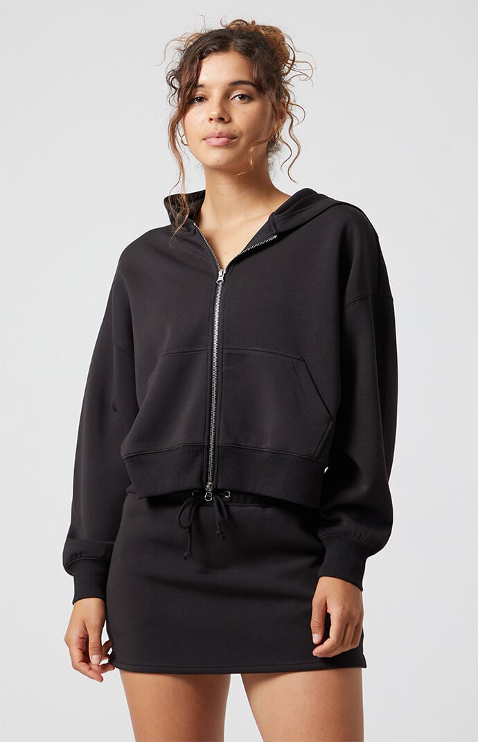 PAC 1980 Active Sweat Modal Cropped Zip Up Hoodie