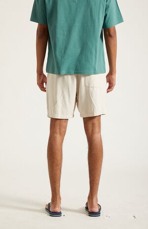 Cream Linen&nbsp;Shorts image number 5