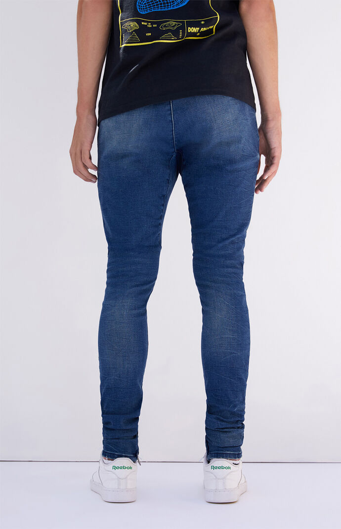 Dark Ripped Drop Skinny Jogger Pants
