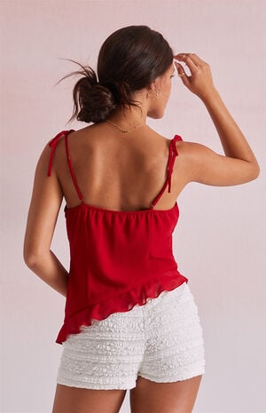 Jessie Asymmetrical Lace Trim Tank Top image number 3