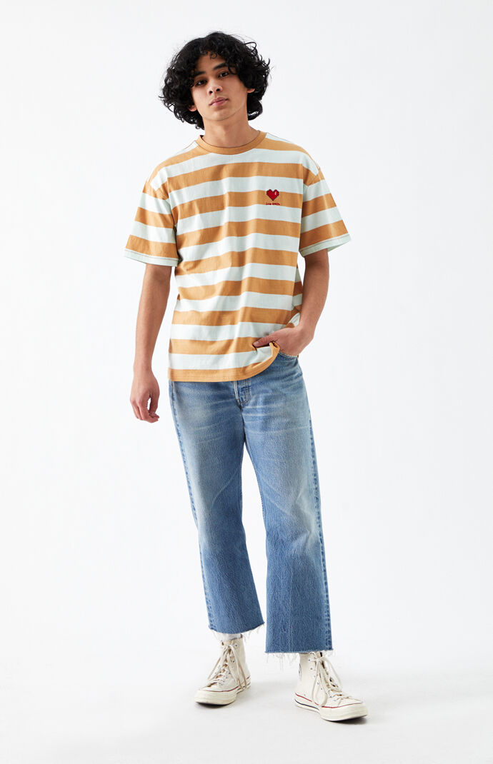 Love Hurts Striped Regular T-Shirt
