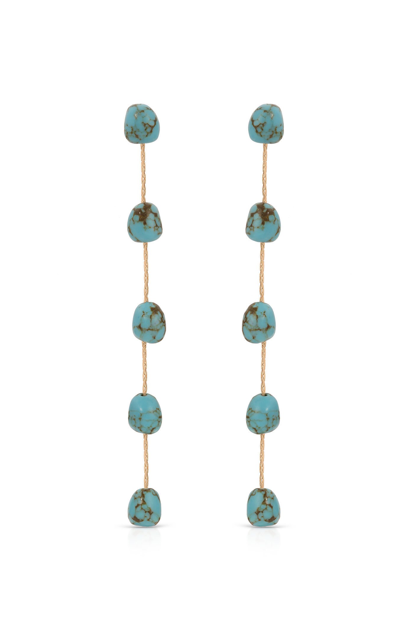 Ettika Dripping Turquoise 18k Gold Plated Earrings