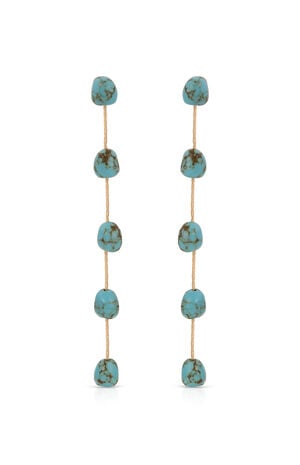 Dripping Turquoise 18k Gold Plated Earrings image number 1