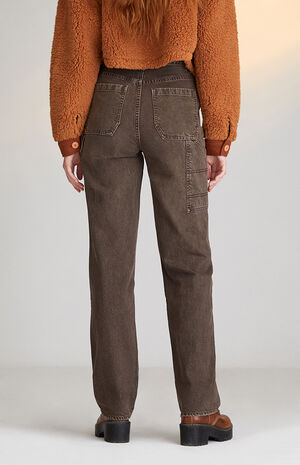 Brown Boyfriend Carpenter Pants image number 3