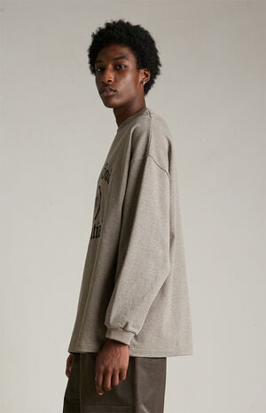 Heather Grey Heavy Long Sleeve T-Shirt image number 3