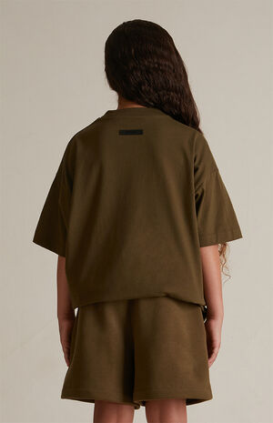 Kids Olive Fleece Soccer Sweat Shorts image number 6