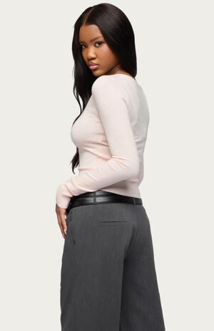 Mercedes Knitted V Neck Top image number 3