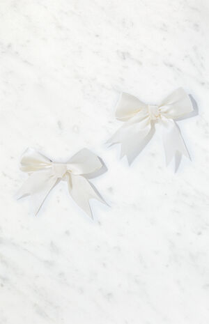 2 Pack Satin Bow Hair Clips image number 1