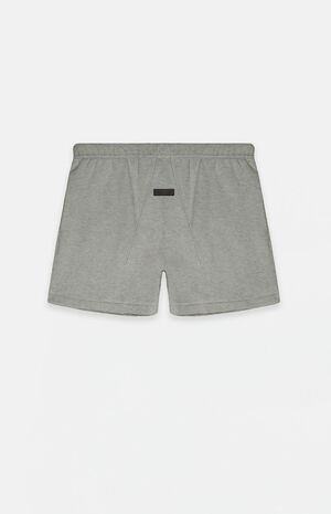 Essentials Dark Heather Oatmeal Running Sweat Shorts image number 6