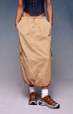 x PacSun Parachute Cargo Midi Skirt image number 2