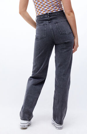 Eco Grey Patchwork Boyfriend Jeans image number 3