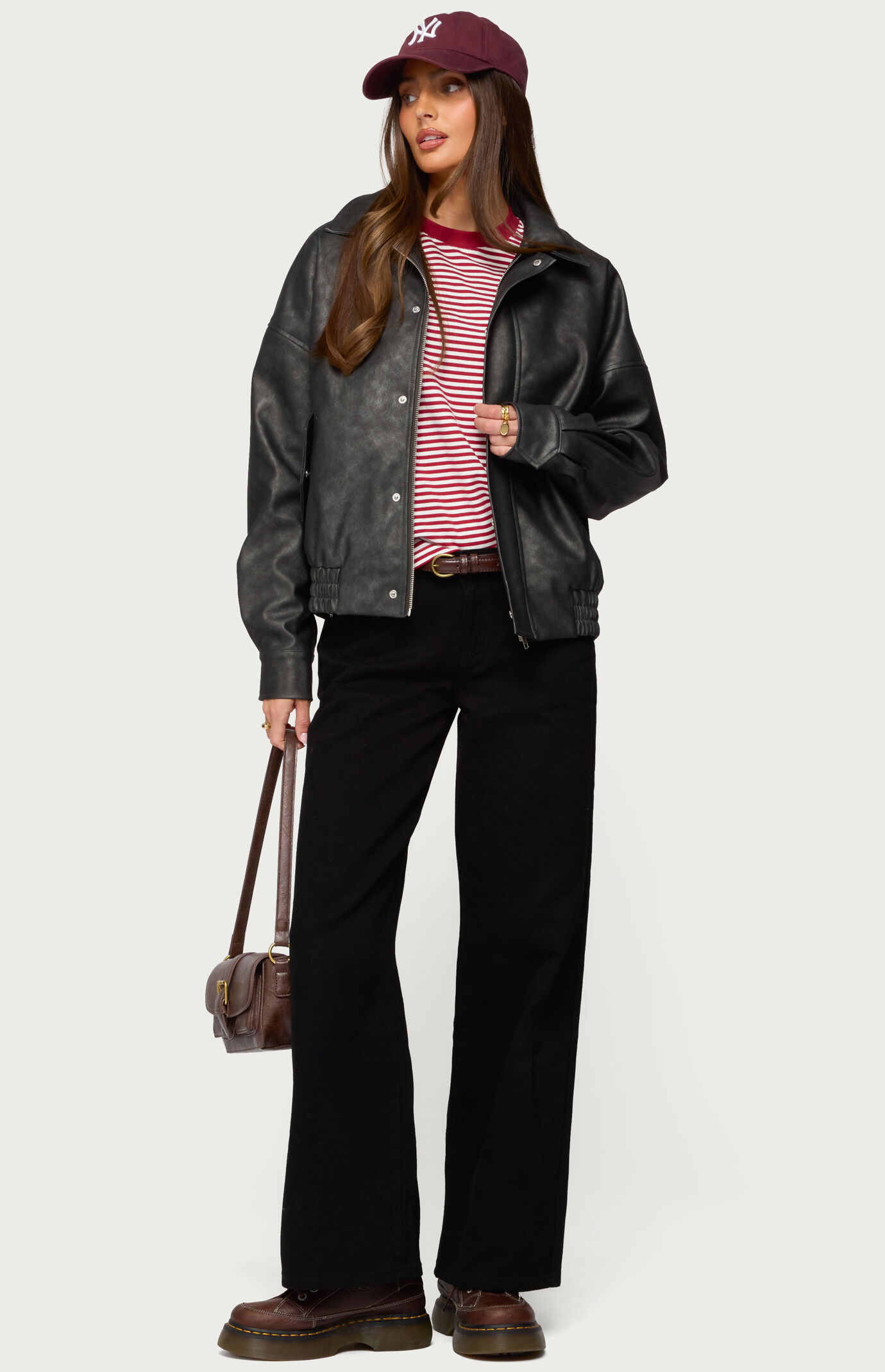 Edikted Mori Oversized Faux Leather Jacket | PacSun