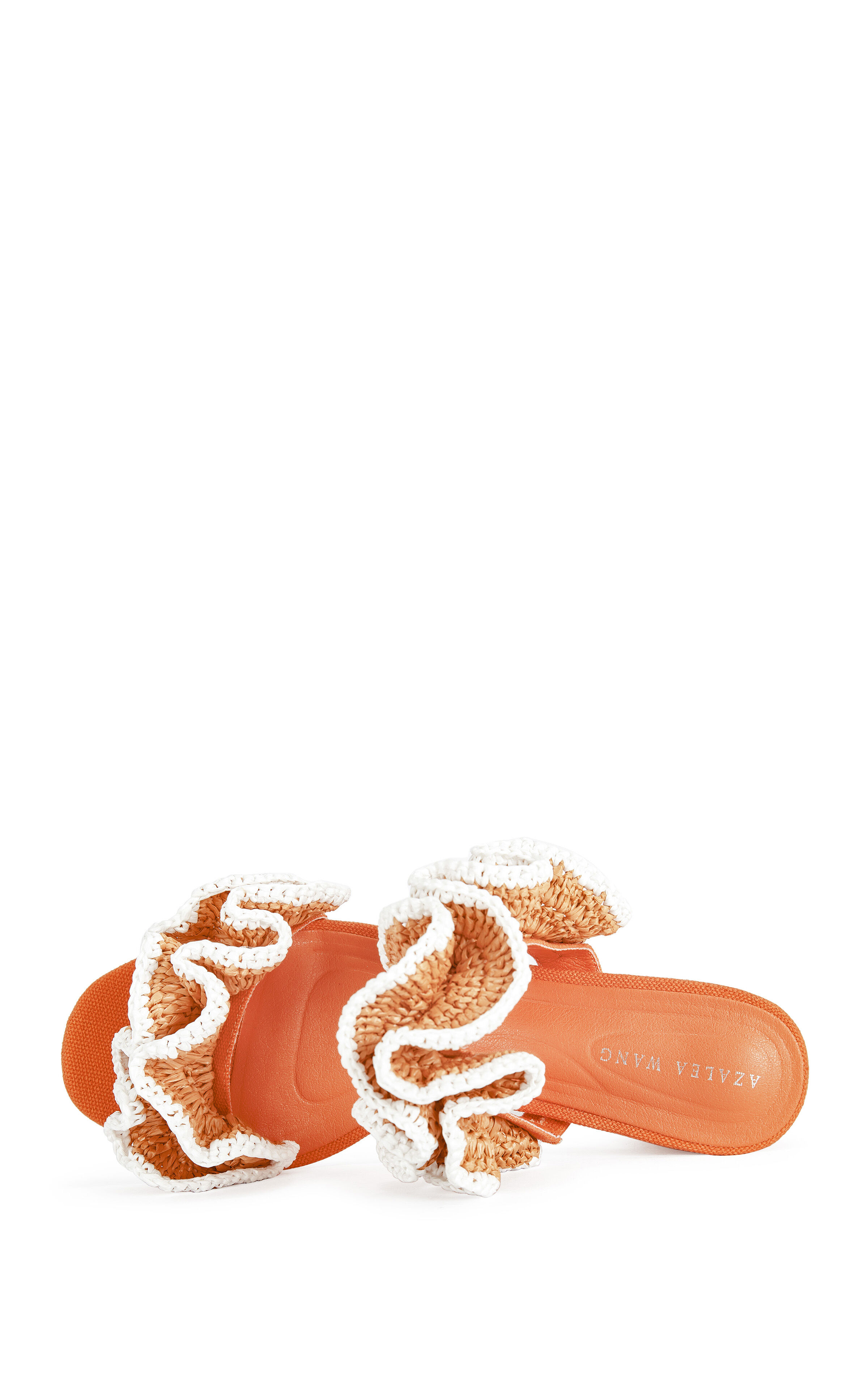 AZALEA WANG Women's Chahna Orange Block Sandals