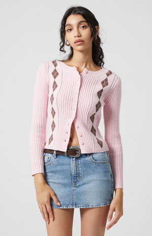 Argyle Knit Cardigan image number 3