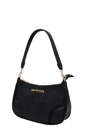 Black Trapunto Logo Shoulder Bag image number 3
