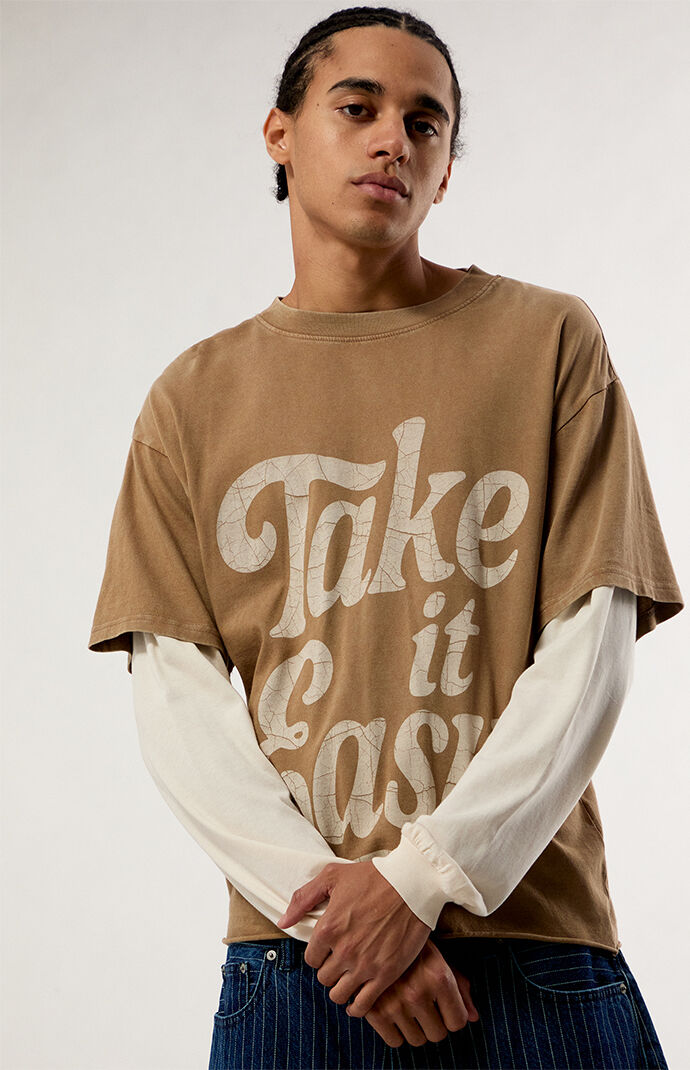 Pacsun Take It Easy 2fer Long Sleeve Layered T-Shirt