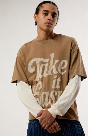 Take It Easy 2fer Long Sleeve Layered T-Shirt image number 1