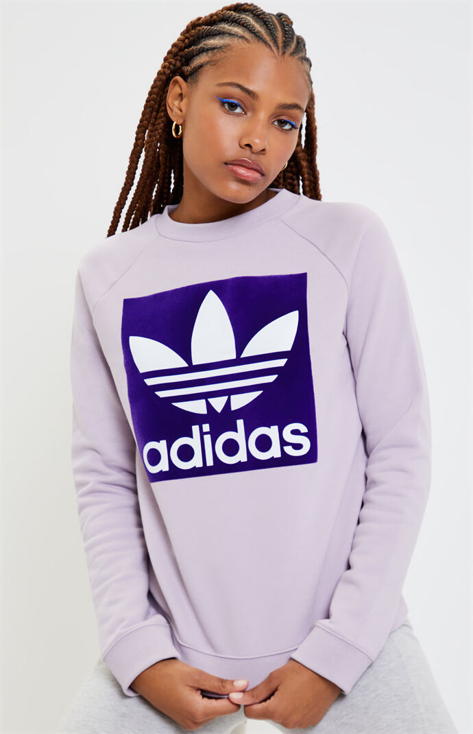 adidas trefoil crew neck sweatshirt womens
