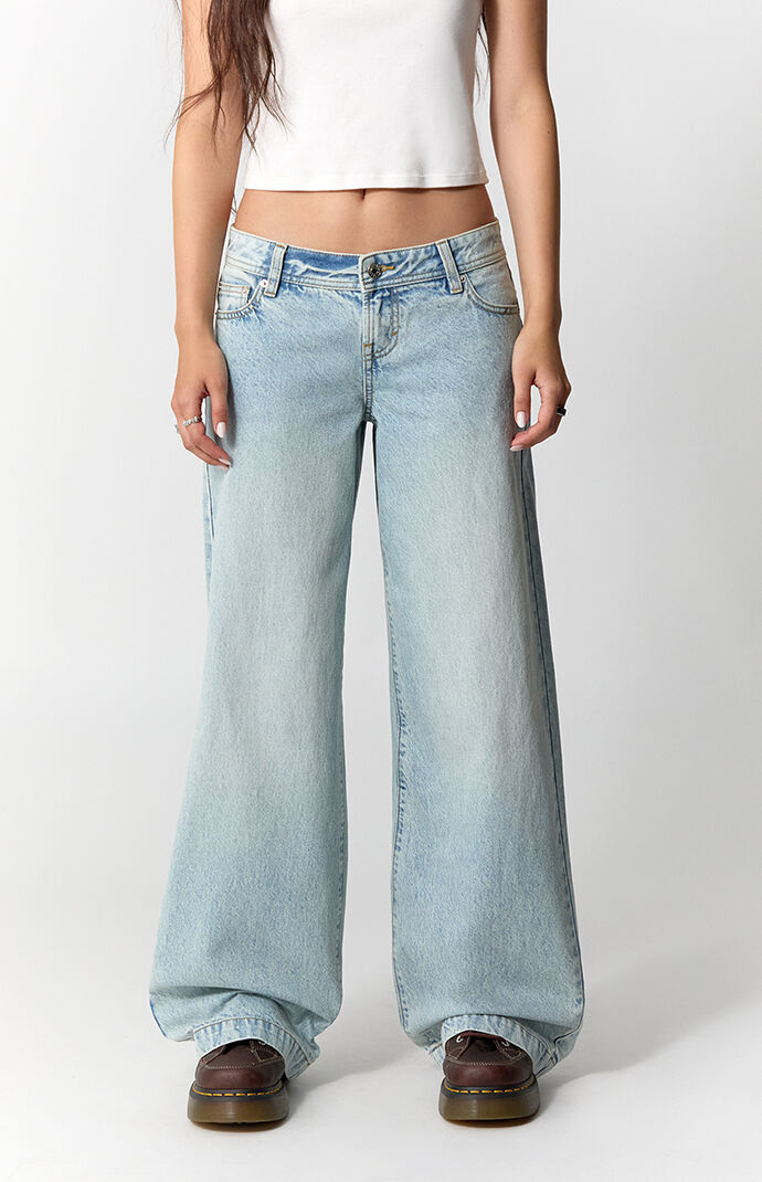Pacsun Kaia Ultimate Low Rise Baggy Jeans Light Blue Wash | Pacsun