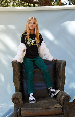 Green Corduroy Straight Leg Pants image number 1