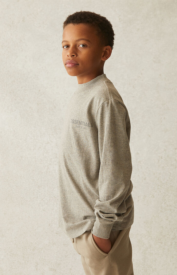 Essentials Heather Oatmeal Long Sleeve T-Shirt