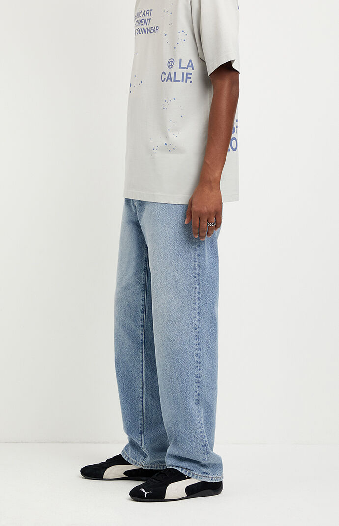 Pacsun Logan Relaxed Straight Jeans Light Blue | Pacsun