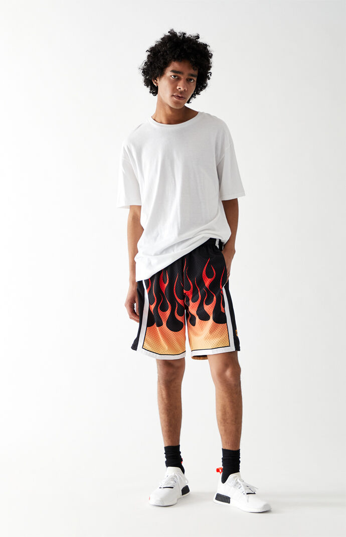 96 Lakers Flames Basketball Shorts