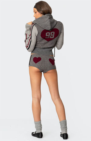 Heart Knit Zip Up Hoodie image number 5