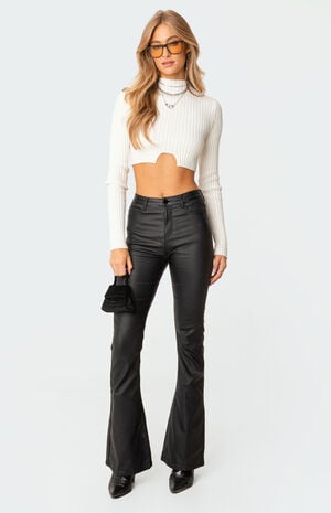 Luna Faux Leather Flare Jeans