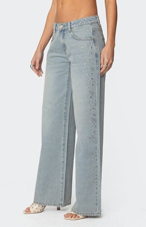 Everly Studded Low Rise Jeans image number 4