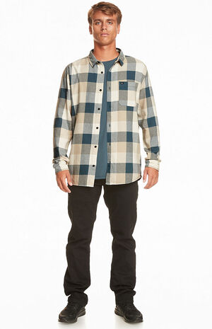 Organic Blue Motherfly Plaid Button Down Shirt image number 3