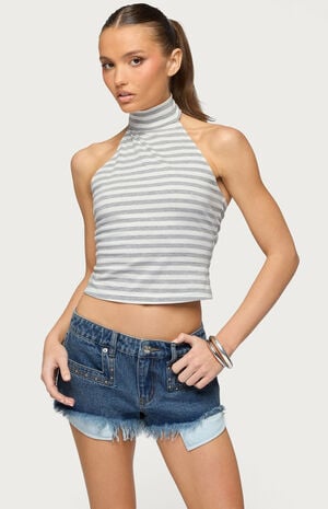 Kay Striped Halter Top image number 1