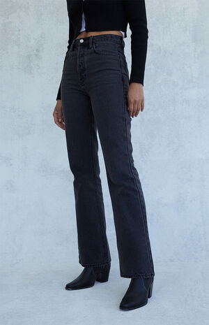 Eco Faded Black High Waisted Bootcut Jeans image number 1