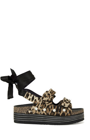 Women's Mackley Leopard Tie Up Platform Sandals image number 1