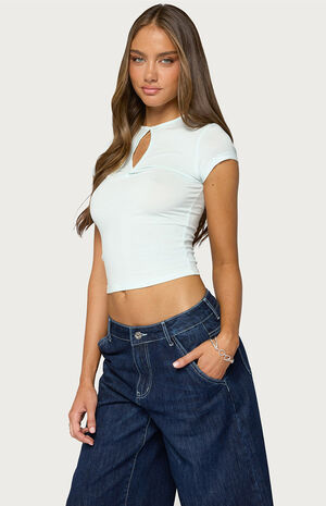 Posea Twist Keyhole Cutout T-Shirt image number 2