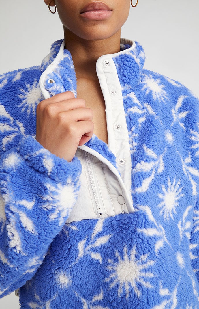 PacSun Snowflake Tile Half Snap Sherpa Fleece Sweatshirt PacSun