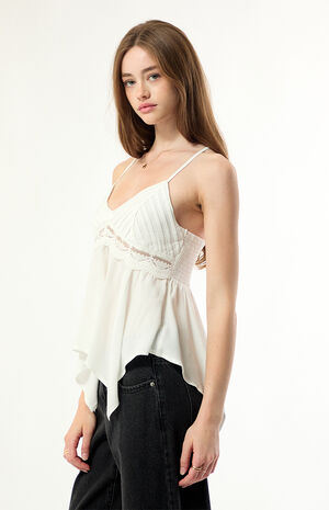 Priya Asymmetrical Lace Babydoll Top image number 4