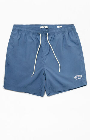 Blue Nylon Collegiate 6.5" Swim Trunks image number 1