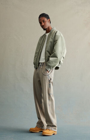 Overdyed Brown Baggy Carpenter Jeans image number 2