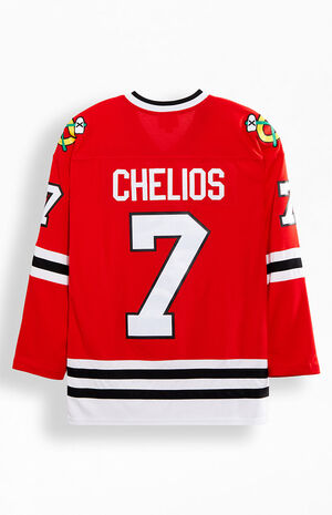 Blue Line Chris Chelios Chicago Blackhawks 1991 Jersey image number 2