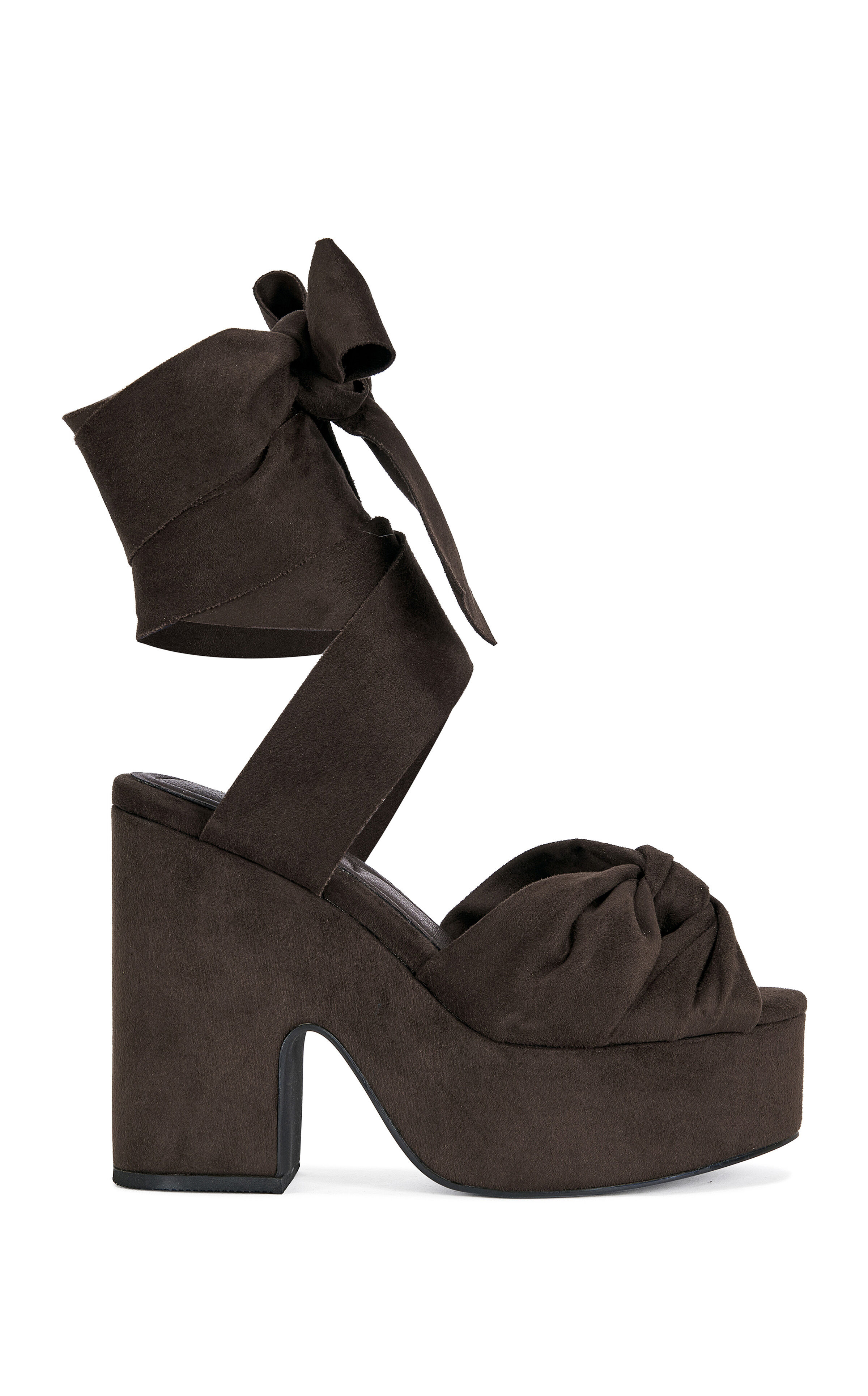 AZALEA WANG Women's Saki Chocolate Platform Wrap Sandals | Pacsun