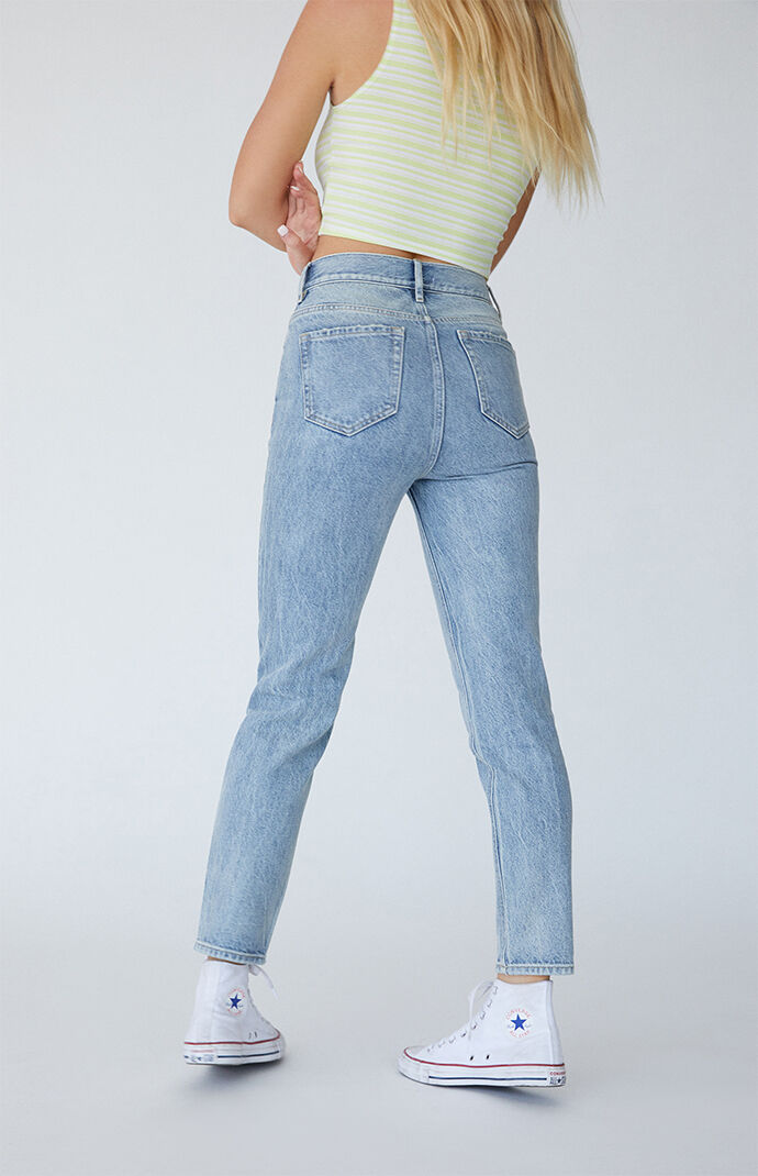 Two-Tone Ultra High Waisted Slim Fit Jeans