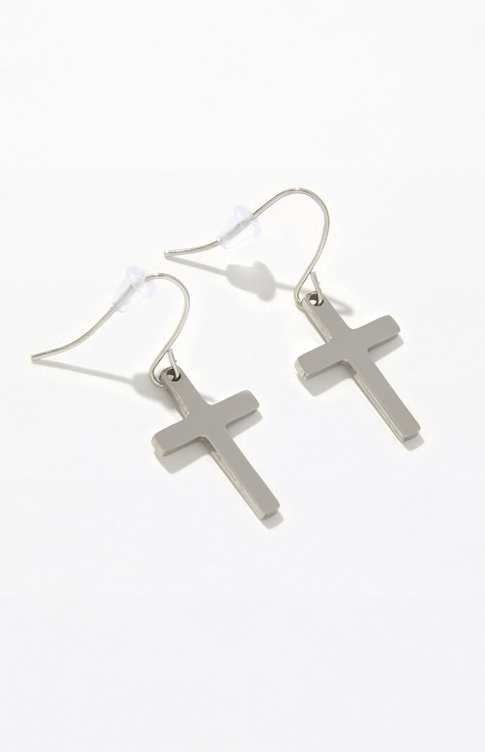 Silver Cross Earrings