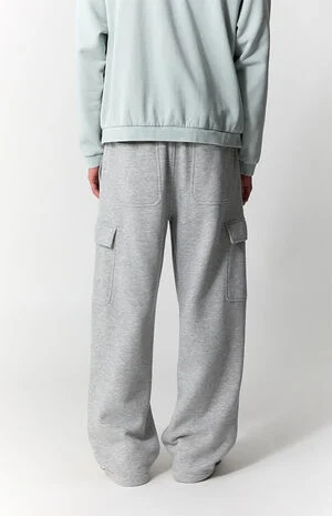 Gray Fleece Extreme Baggy Cargo Sweatpants&nbsp; image number 4