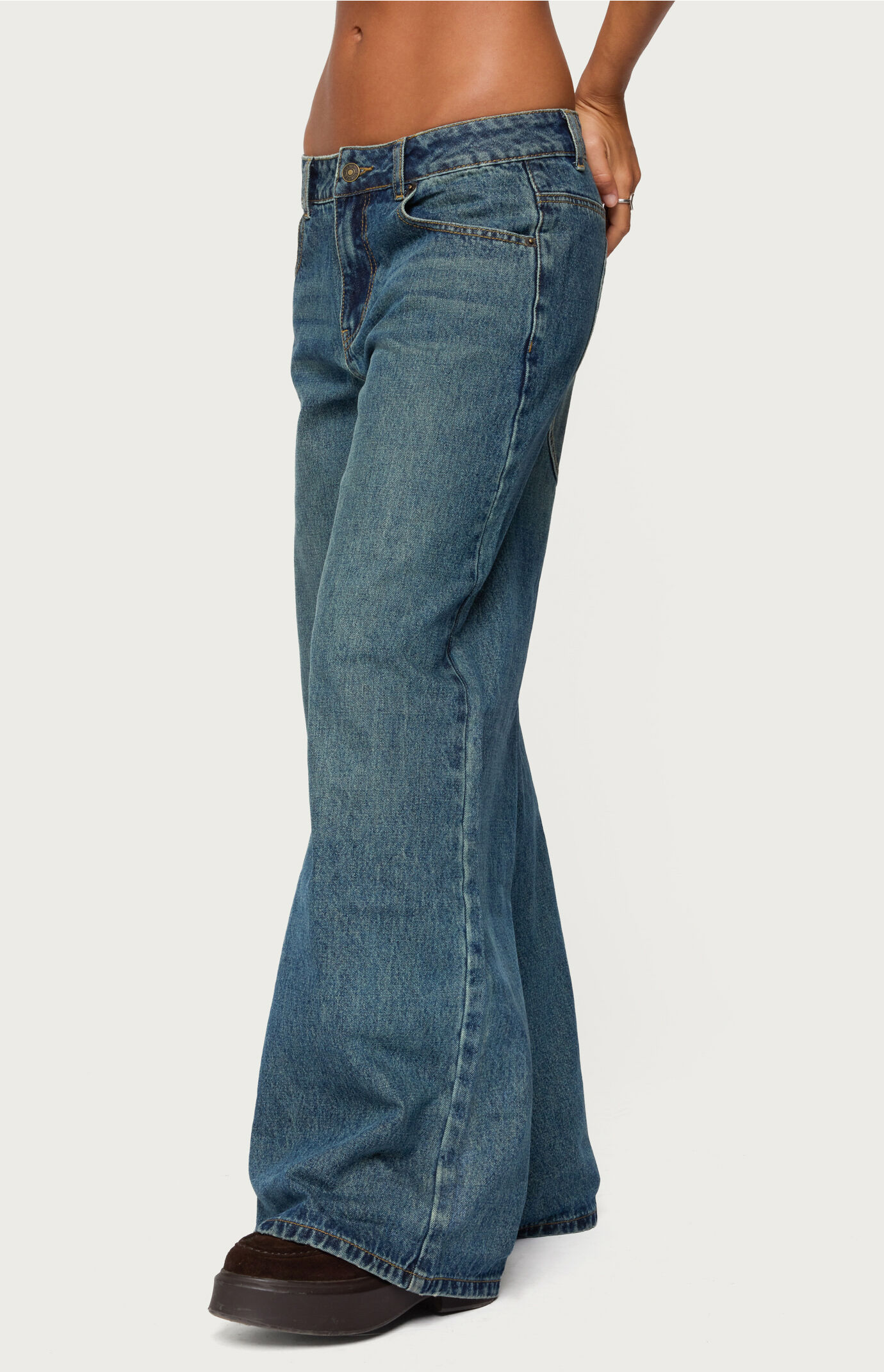 Edikted Heartly Low Rise Straight Leg Jeans