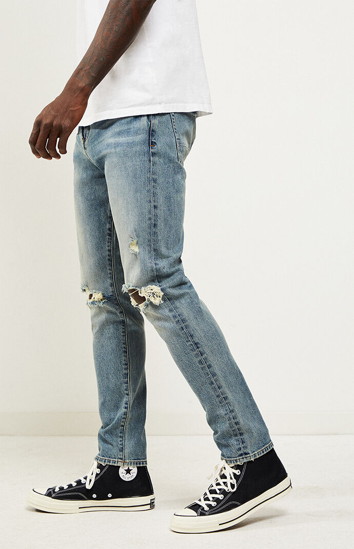 Medium Ripped Slim Taper Jeans
