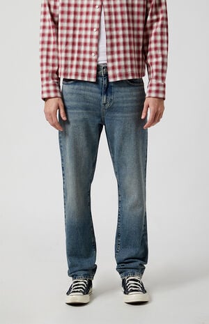 Medium Indigo Straight Jeans